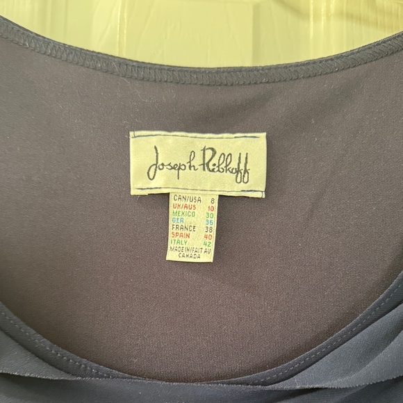 Joseph Ribkoff Navy Ruffle Mini Dress NWT - Picture 3 of 5